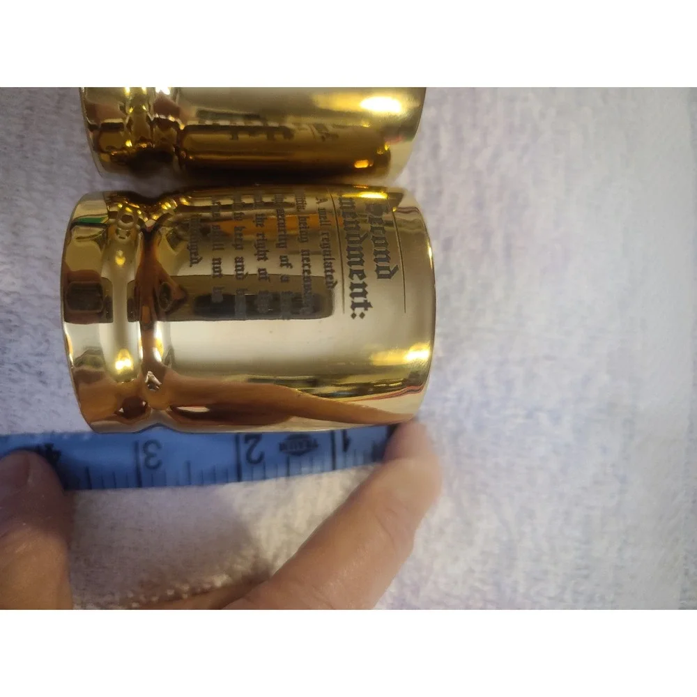 Old Southern Brass 2nd Amendment 50 Caliber Shot Glass Set of 2 Bullet Casing